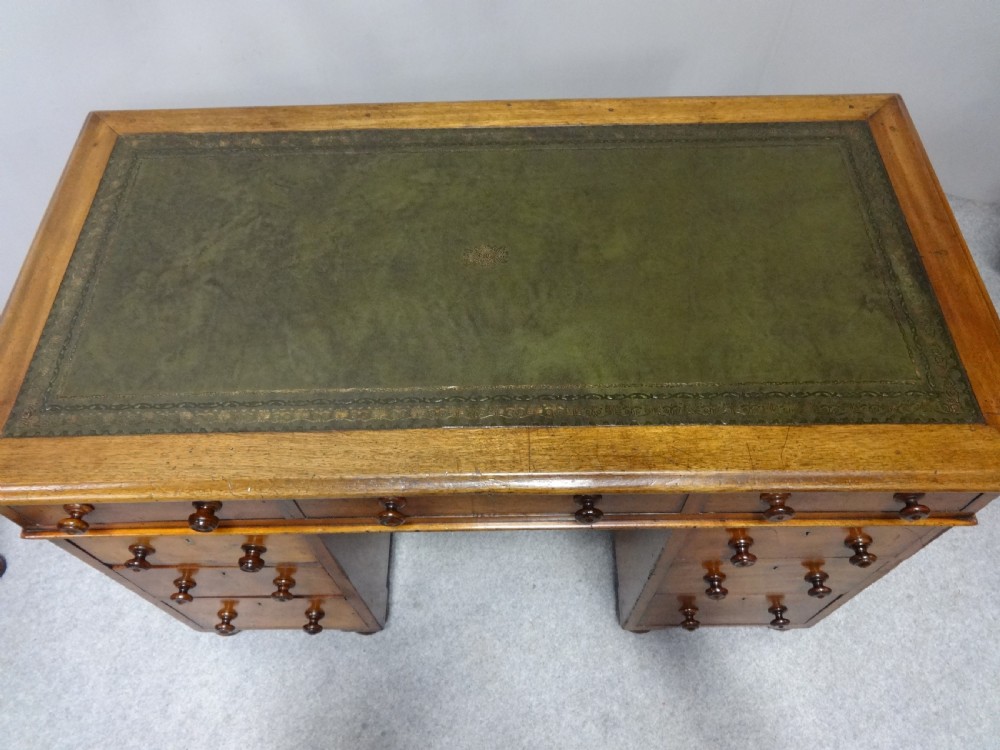 Very Good Mahogany Pedestal Campaign Desk View III