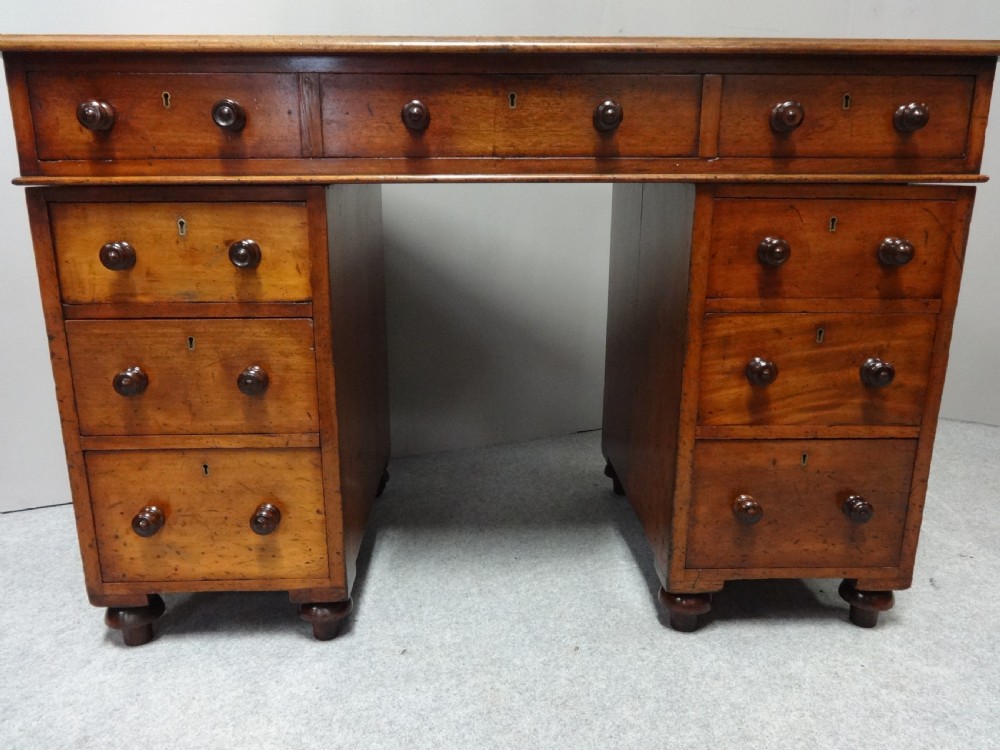 Very Good Mahogany Pedestal Campaign Desk View V