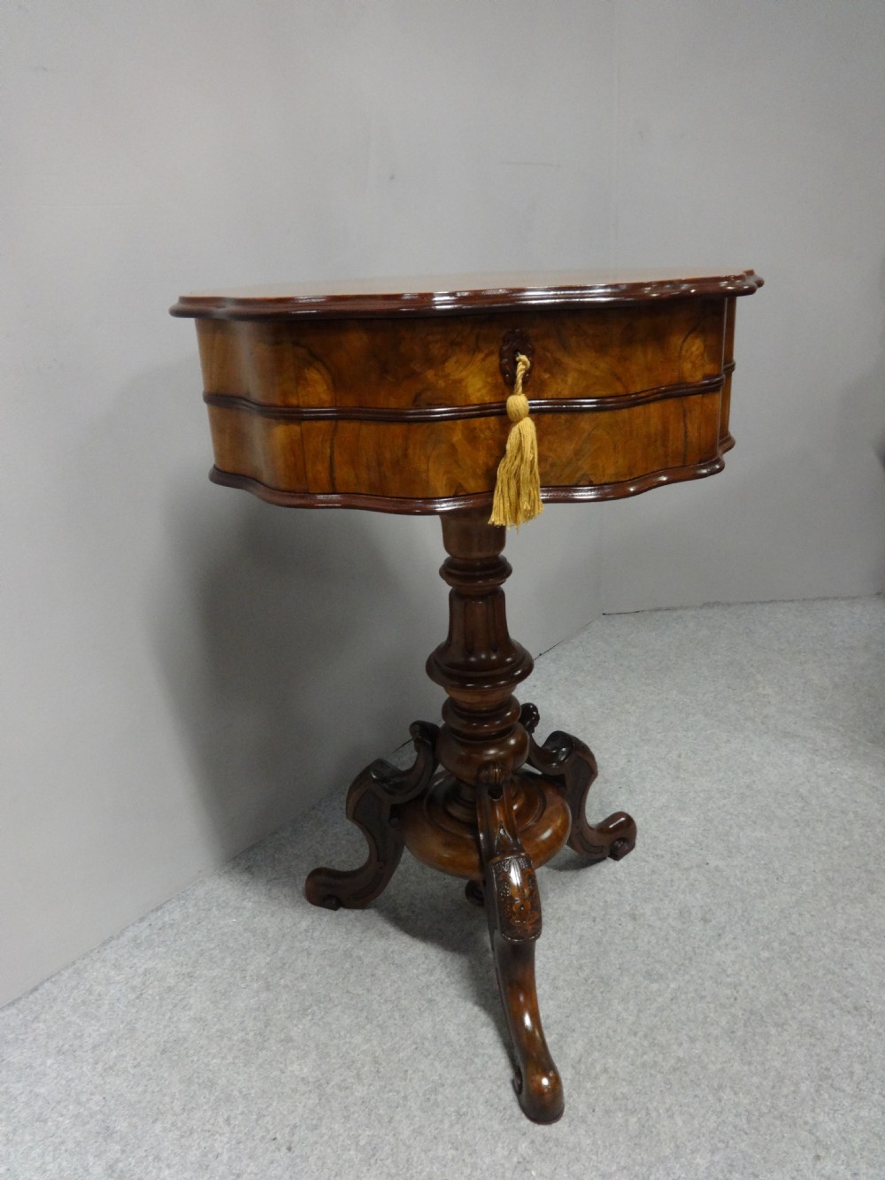 Outstanding Burr Walnut Sewing Box View VI