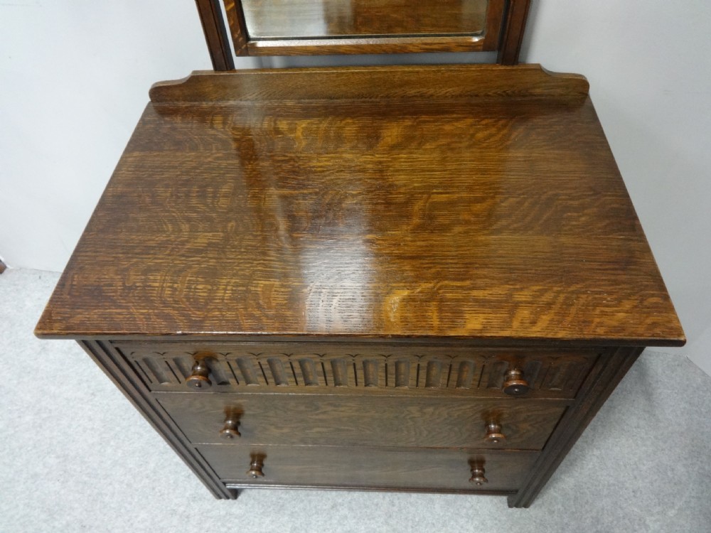 Pretty Oak Dressing Chest of Drawers View IV