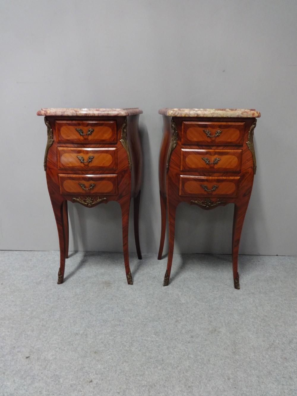 Excellent Quality French Bedside Lamp Chests of Drawers