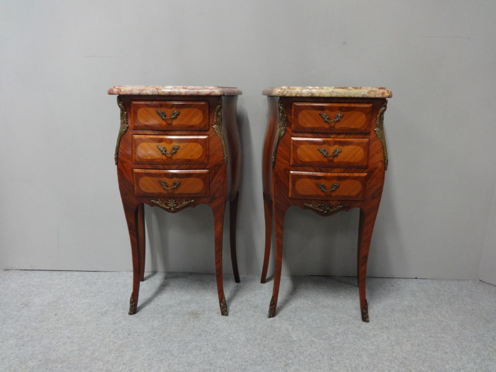 Excellent Quality French Bedside Lamp Chests of Drawers View XII