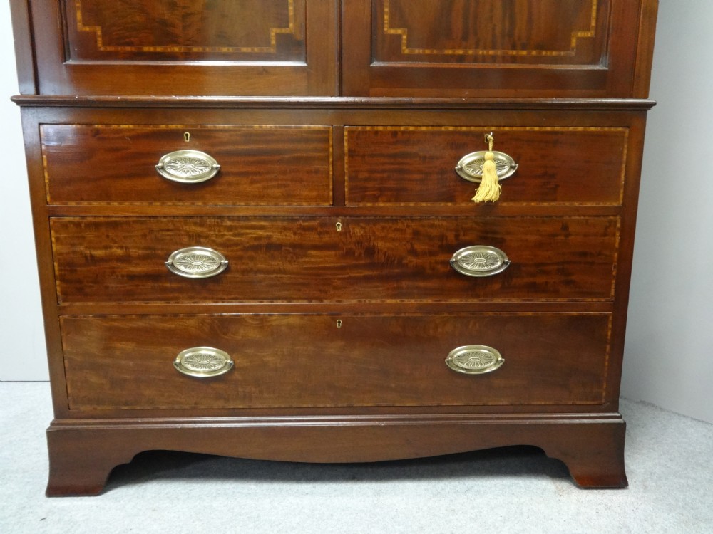 Excellent Quality Mahogany Inlaid Linen Press View IV