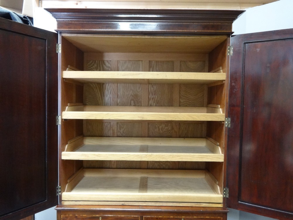 Excellent Quality Mahogany Inlaid Linen Press View V