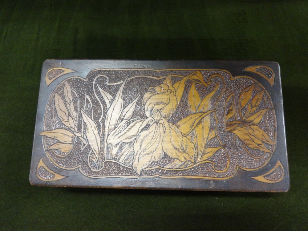 Victorian Poker Work Jewelry Box