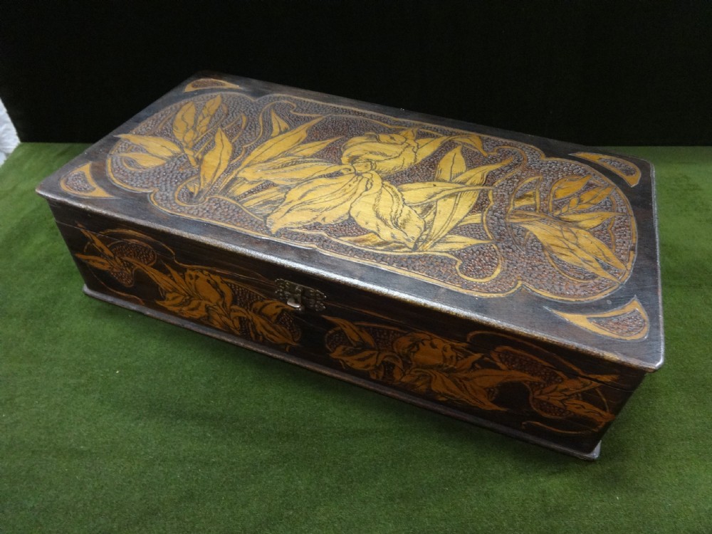 Victorian Poker Work Jewelry Box View II
