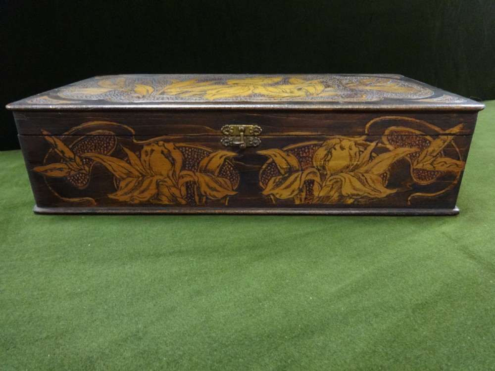 Victorian Poker Work Jewelry Box View III