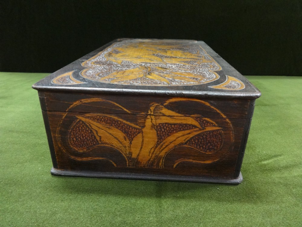 Victorian Poker Work Jewelry Box View VI
