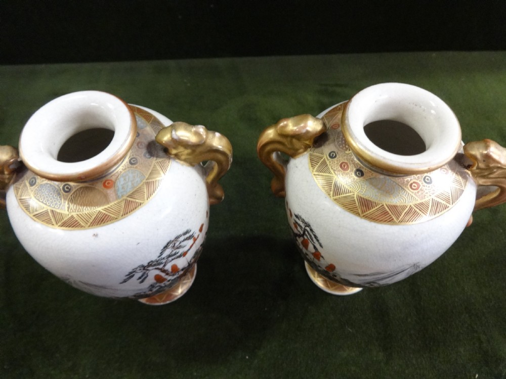 Very Good Pair Japanese Satsuma Vases View V