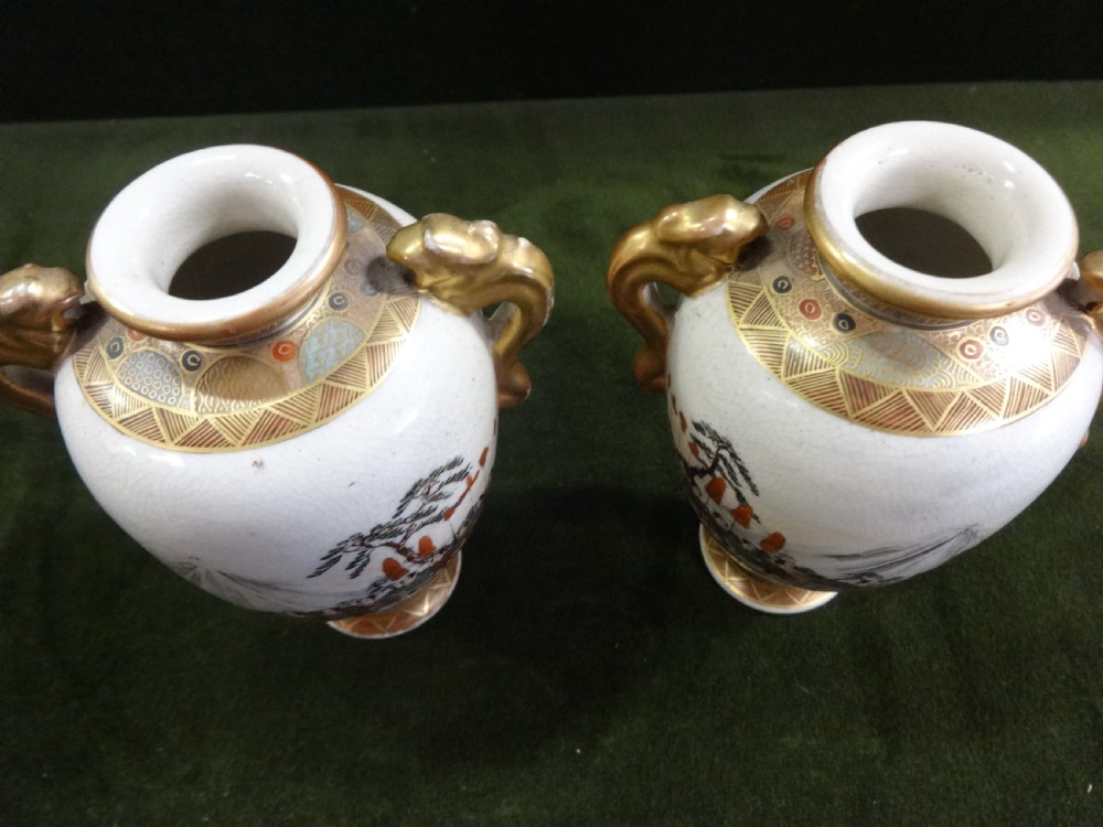 Very Good Pair Japanese Satsuma Vases View VI