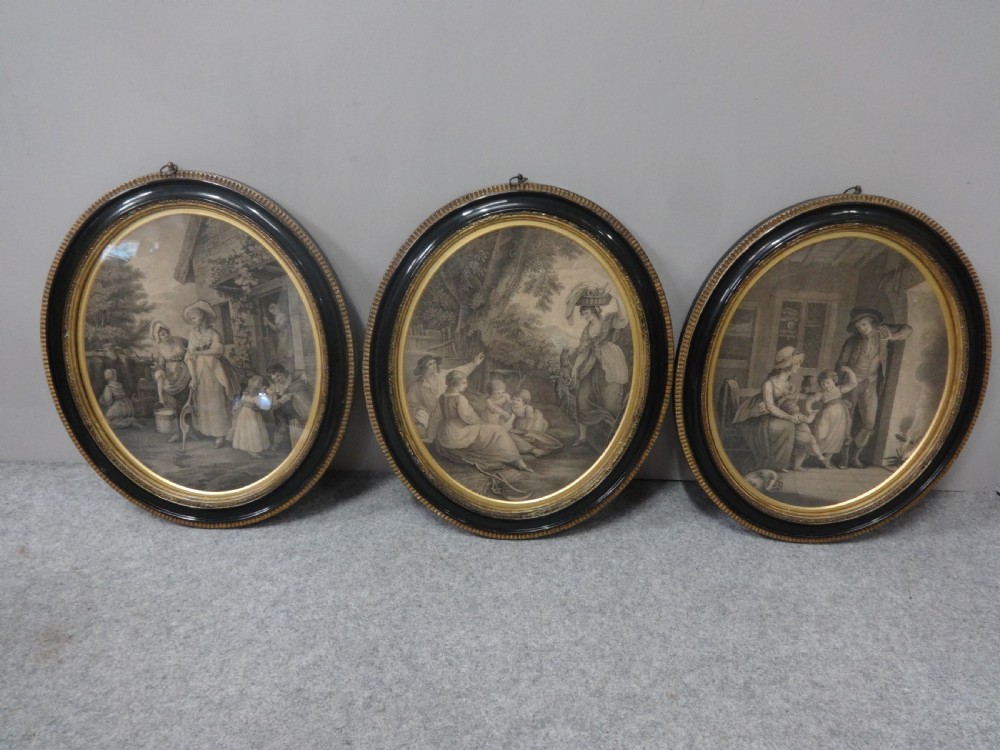 Excellent Trio Of Regency Engravings