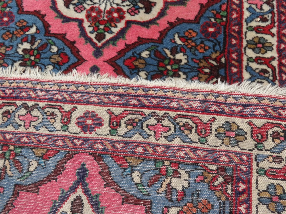 Good Pink and Blue Ground Iranian Carpet Runner View III