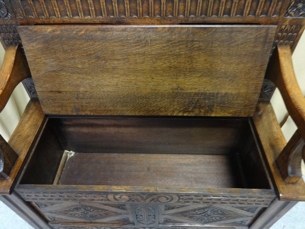 Excellent Quality Oak Monks Bench Settle View VI