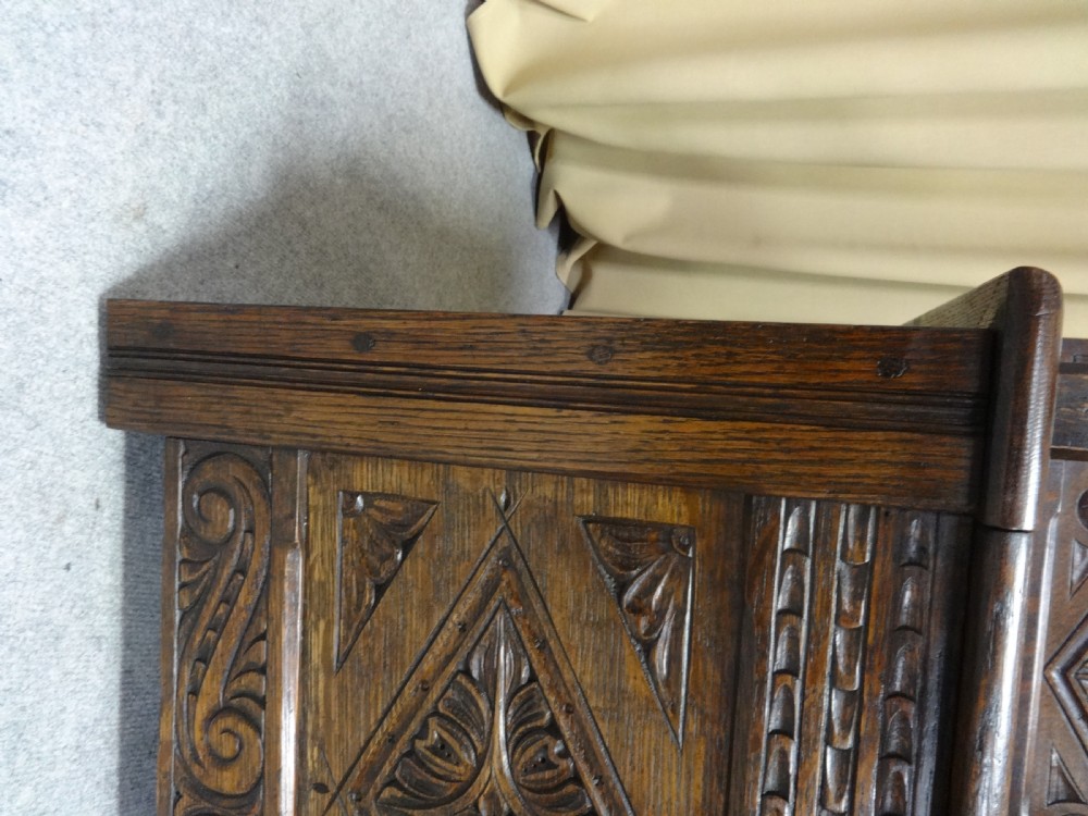 Excellent Quality Oak Monks Bench Settle View XI
