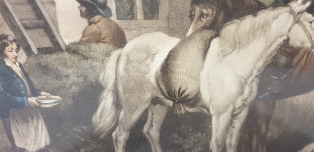 Pair Large Regency Coloured Etchings signed 'Morlarid' 1795 View IV