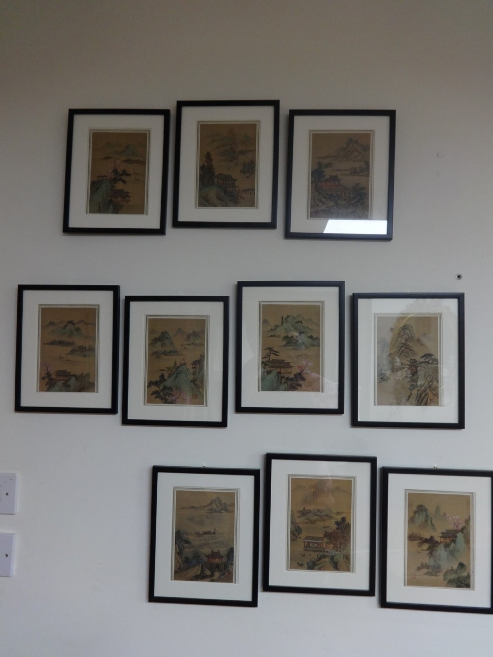 Ten Pre-war Japanese Water Colours on Silk