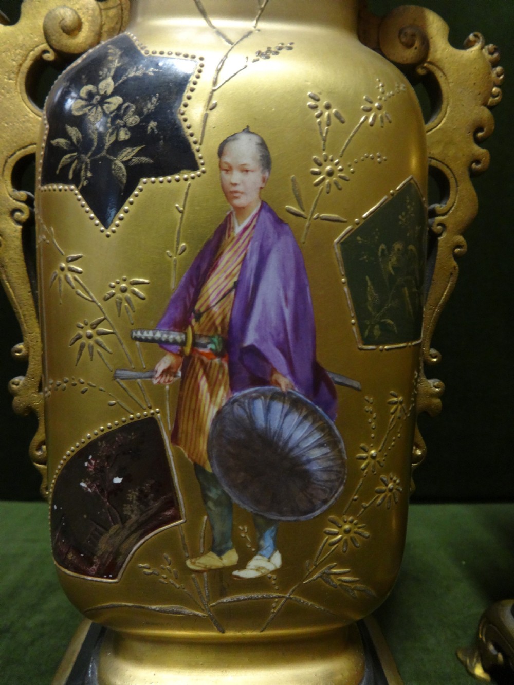 Superb Pair of  Japanese Gilt and Ormolu Vases View III