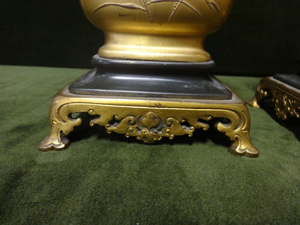 Superb Pair of  Japanese Gilt and Ormolu Vases View VI