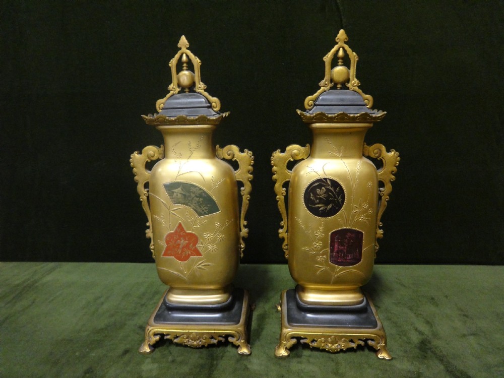 Superb Pair of  Japanese Gilt and Ormolu Vases View IX