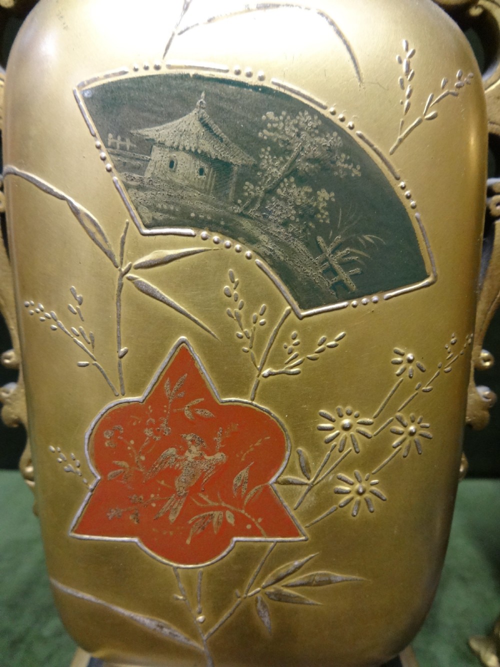 Superb Pair of  Japanese Gilt and Ormolu Vases View X