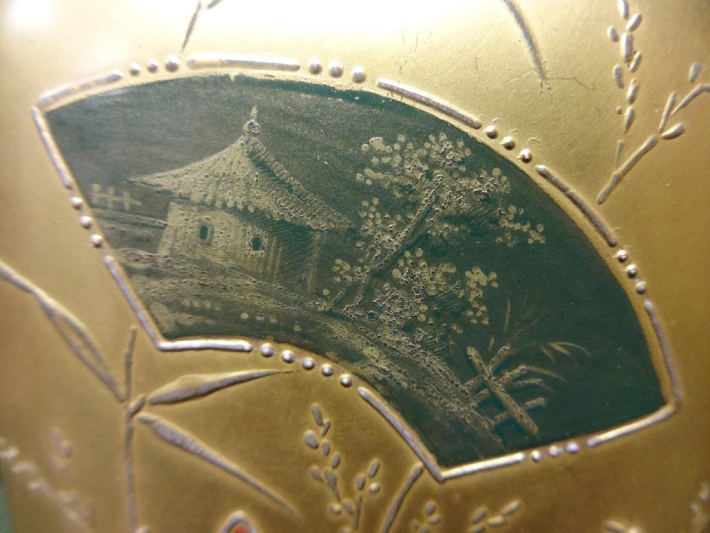 Superb Pair of  Japanese Gilt and Ormolu Vases View XIII