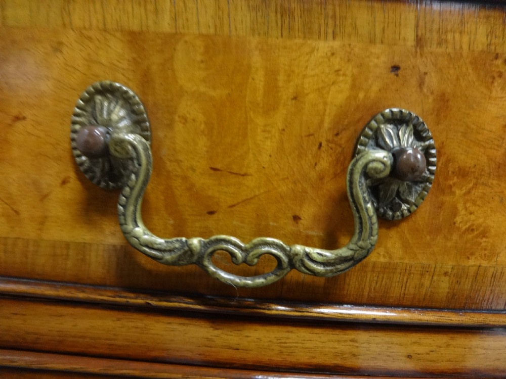 Serpentine Burr Walnut Chest on Chest of Drawers View V