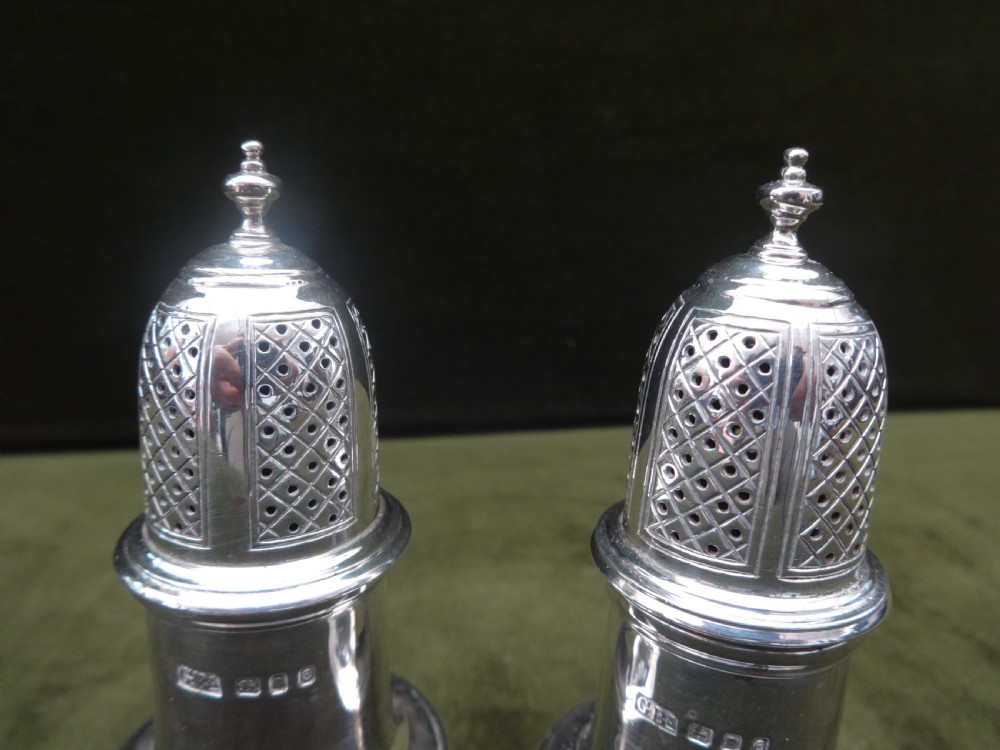 Pair London Silver Peppers 'George Burrows' View II