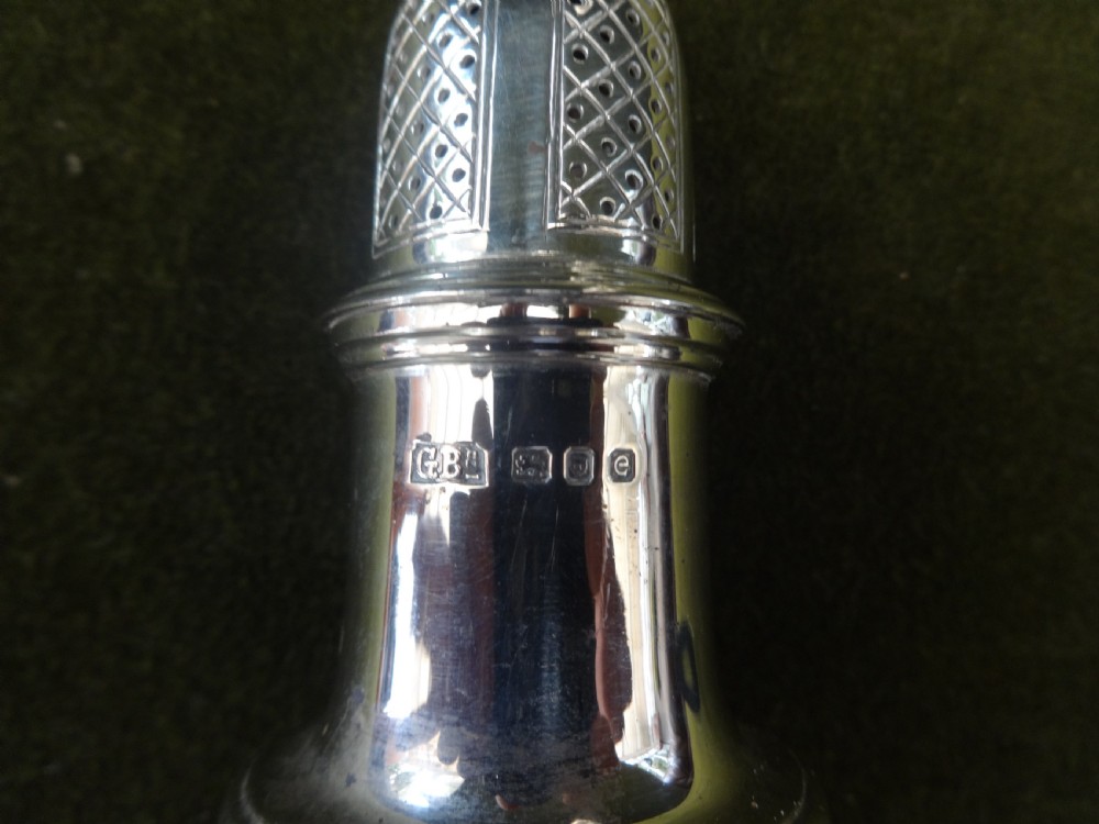 Pair London Silver Peppers 'George Burrows' View V