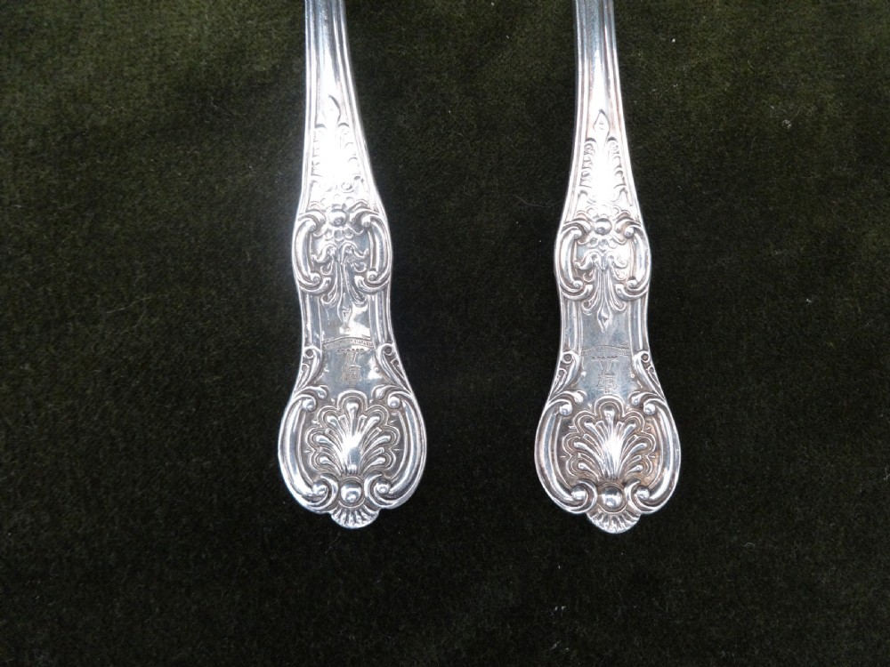 Pair Queens Pattern Sauce Ladles Glasgow 1851 View II