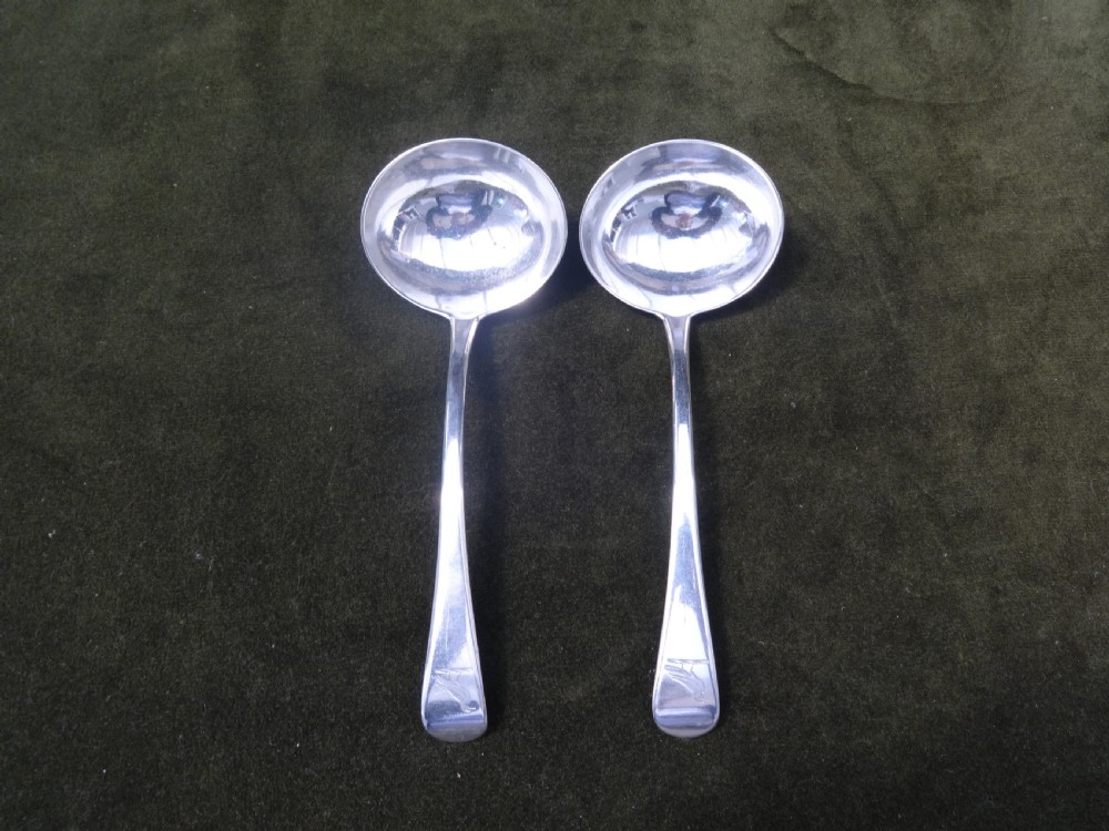 Pair Monogram Sauce Ladles London 1797