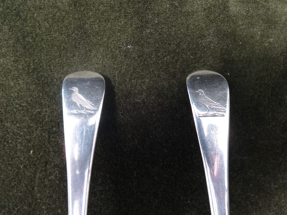Pair Monogram Sauce Ladles London 1797 View II
