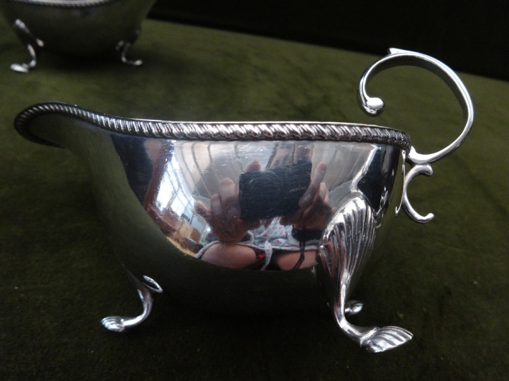 Pair Silver Sauce Boats by Asprey London 1910 View IV