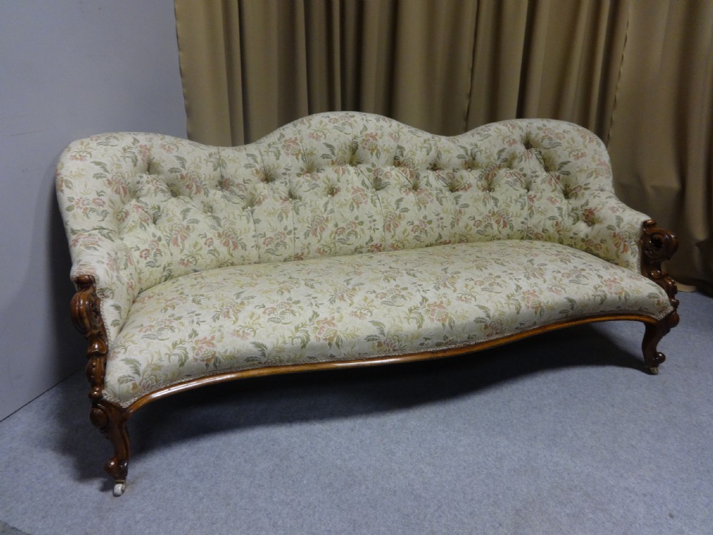 Wonderful Walnut Serpentine Sofa