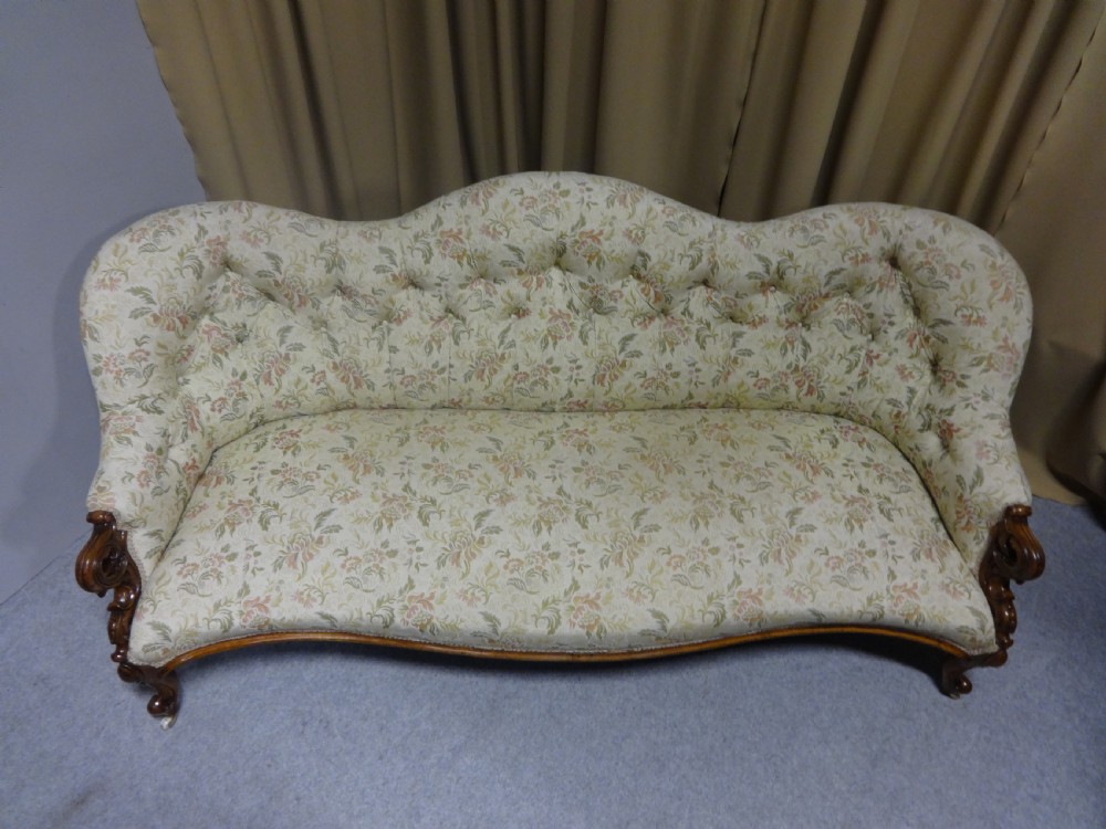 Wonderful Walnut Serpentine Sofa View IX