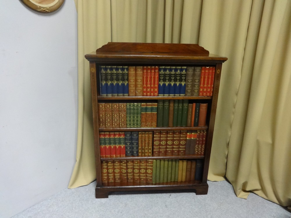 Victorian Inlaid Adjustable Open Bookcase