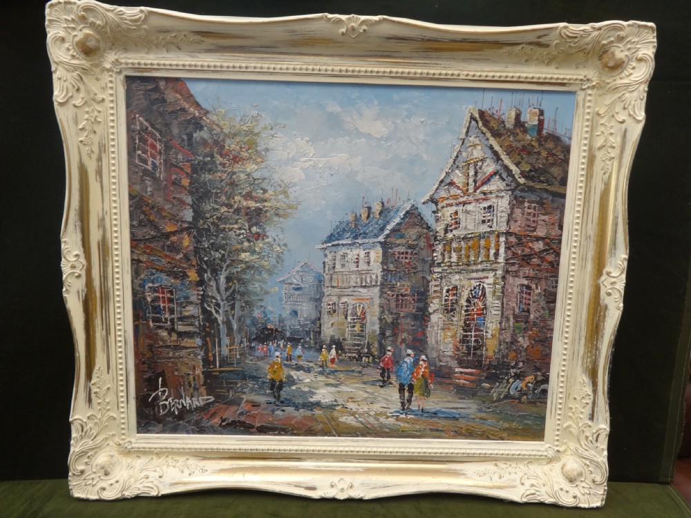 Good Oil on Canvas of a French Street