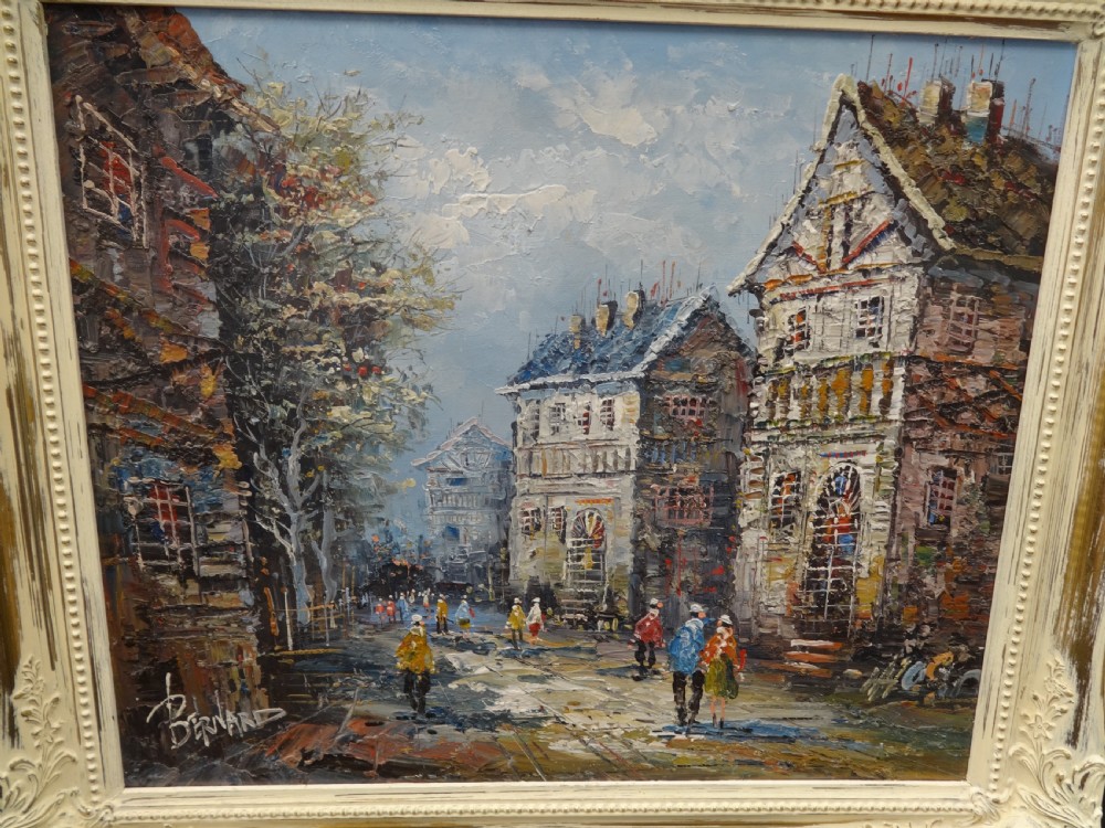 Good Oil on Canvas of a French Street View III