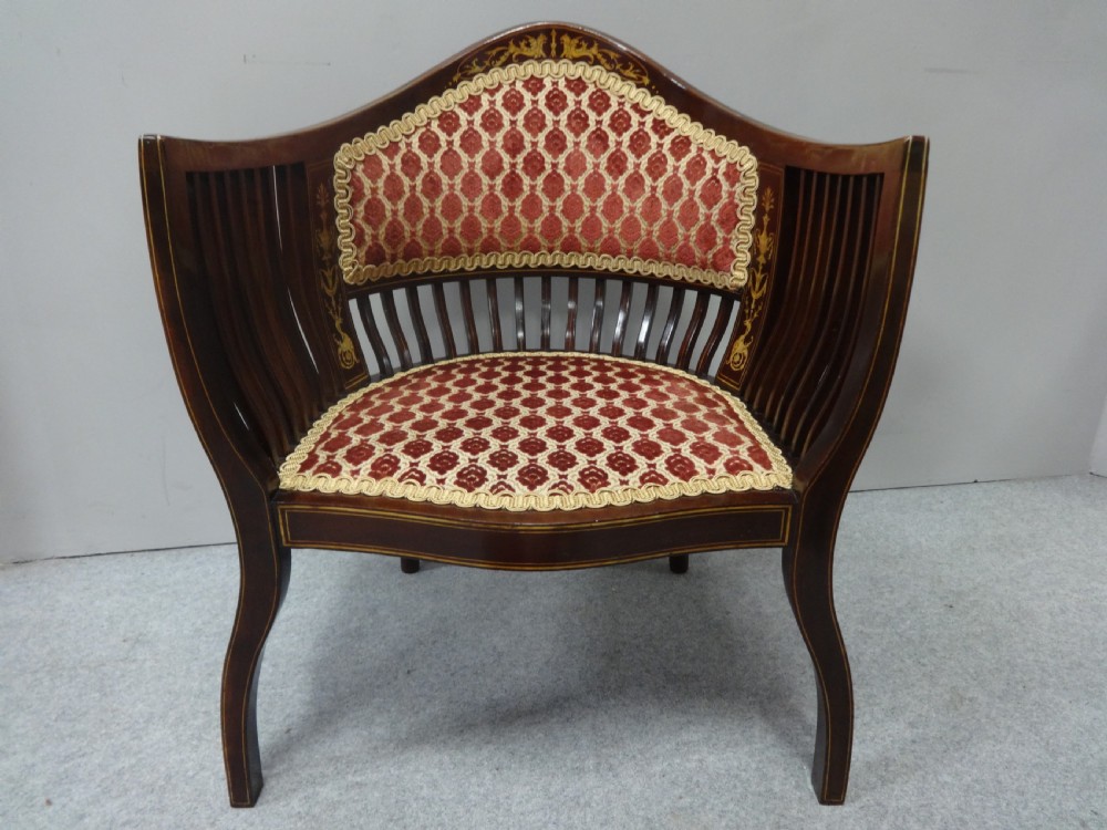 Outstanding Mahogany Chair Inlaid with Bone View II