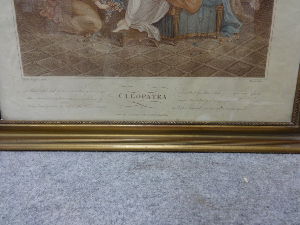 Regency Engraving 'Cleopatra' by Angelica Kauffman View III