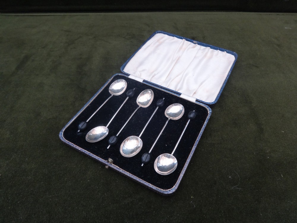 Boxed Silver Coffee Bean Spoons