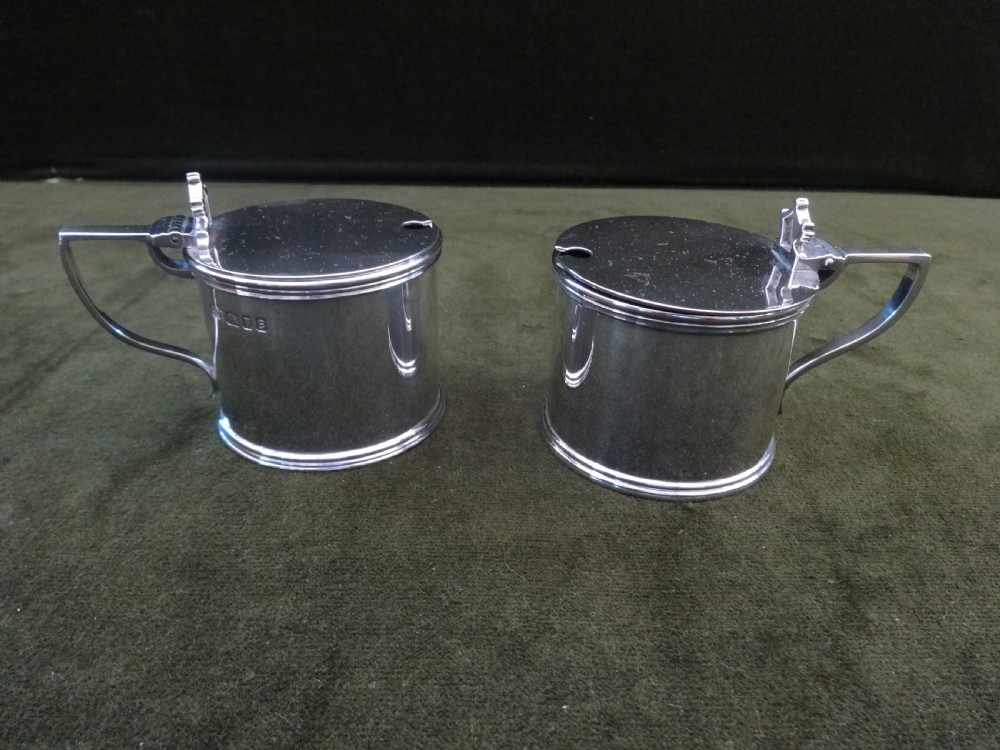 Pair Silver Mustard Pots London 1900