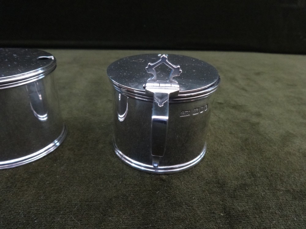 Pair Silver Mustard Pots London 1900 View II