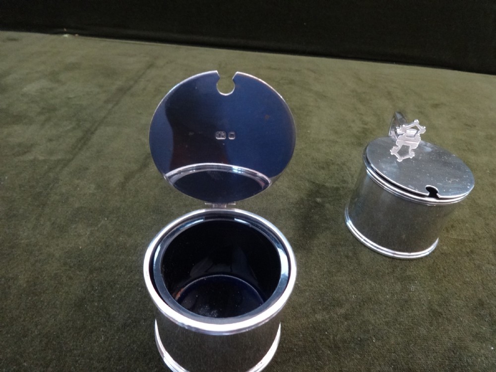 Pair Silver Mustard Pots London 1900 View IV