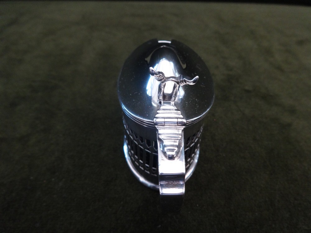 Oval Silver Mustard Pot Chester 1905 View III