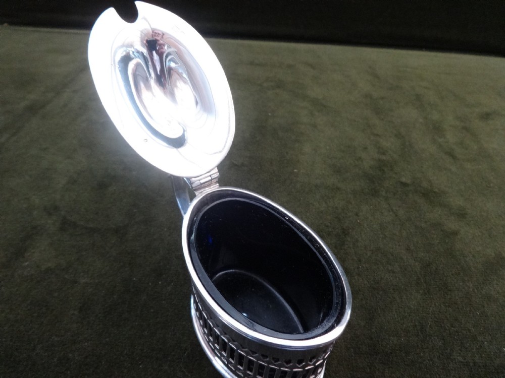 Oval Silver Mustard Pot Chester 1905 View IV