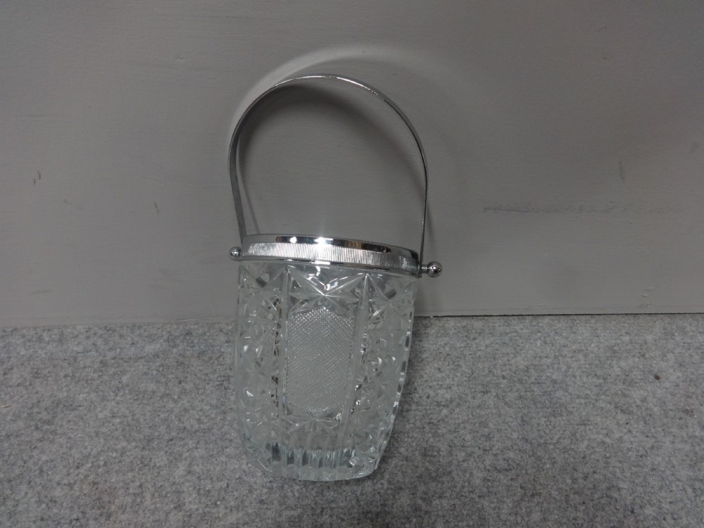Chrome and Cut Glass Ice Bucket View II
