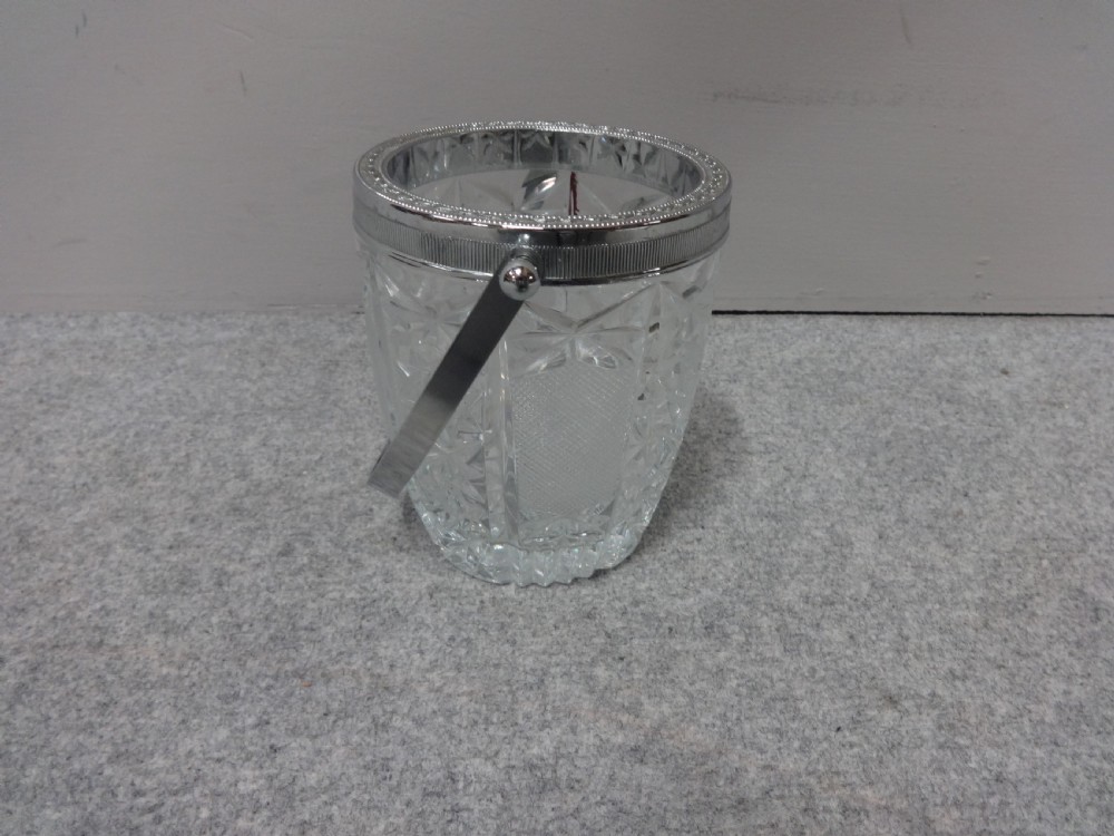 Chrome and Cut Glass Ice Bucket View IV
