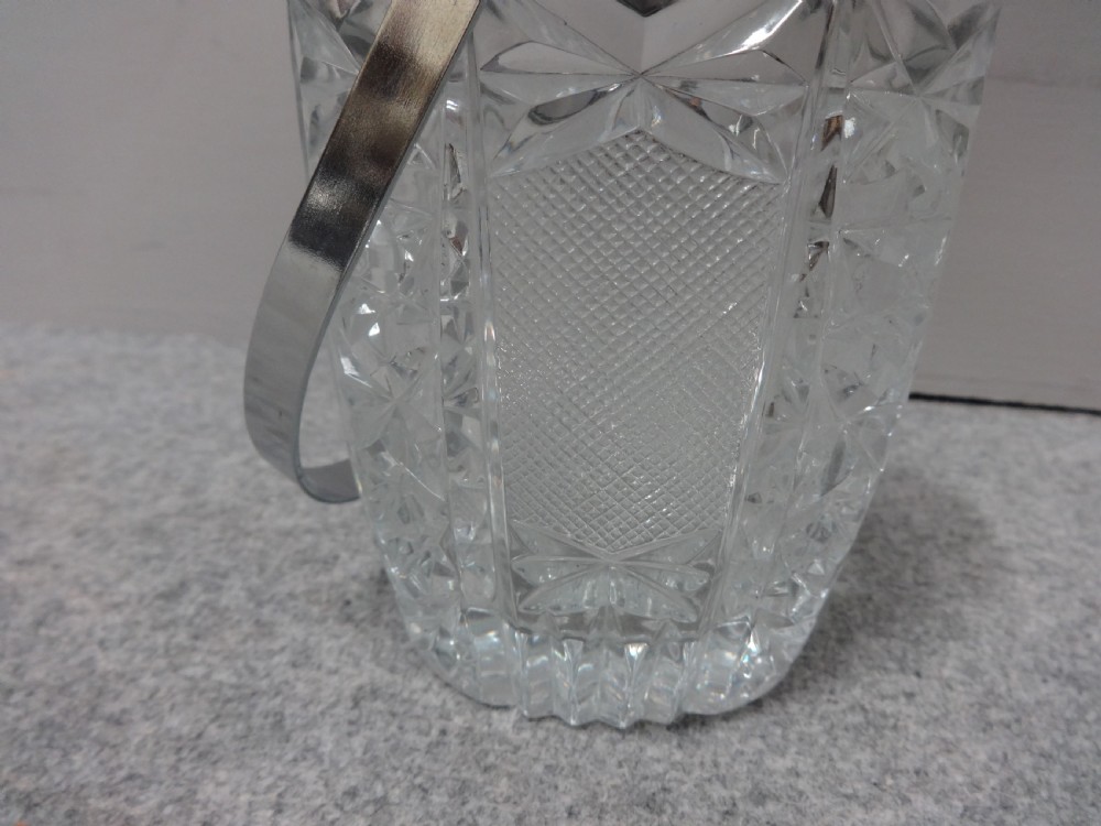 Chrome and Cut Glass Ice Bucket View V