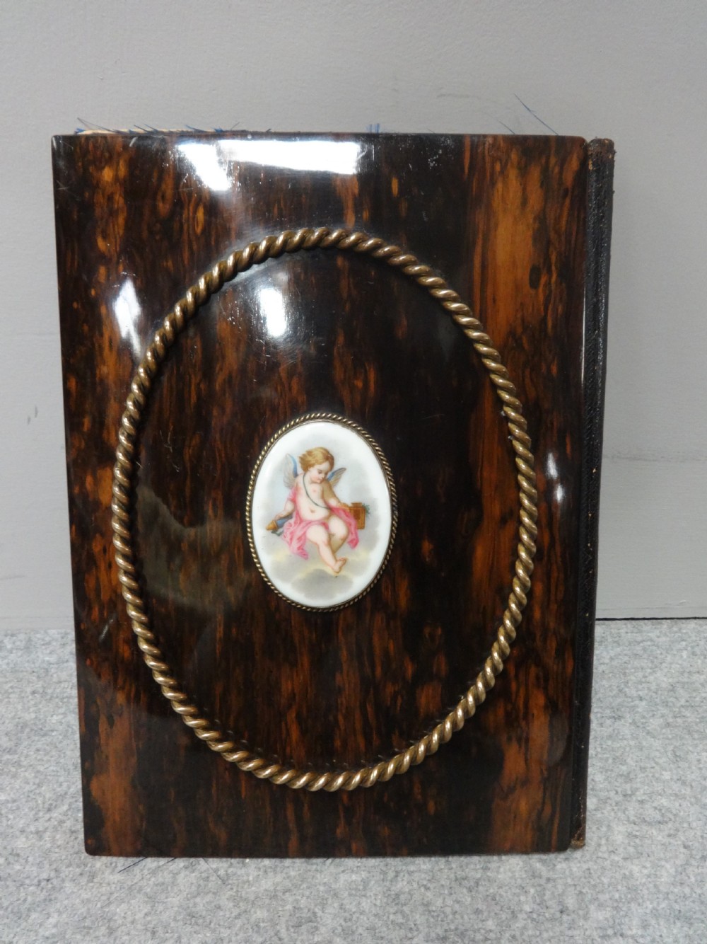 Victorian Coromandel Blotter with Sevres Plaque