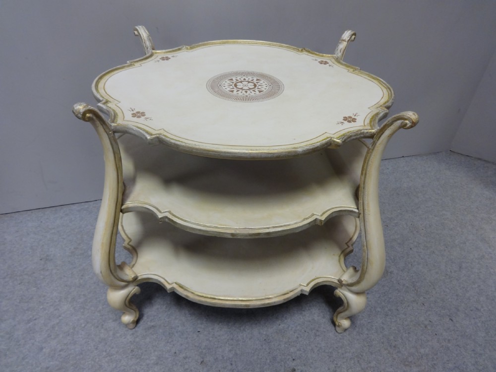 Great Pair French Three Tier End Coffee Lamp Tables View IV
